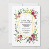 Floral Gold Geometric Crystal Vrijgezellenfeest Kaart (Voorkant)