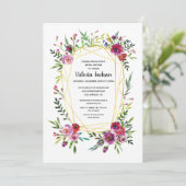 Floral Gold Geometric Crystal Vrijgezellenfeest Kaart (Staand voorkant)