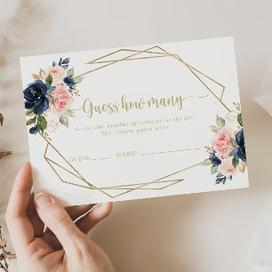 Floral Gold Geometric raden hoeveel gamekaart Visitekaartje