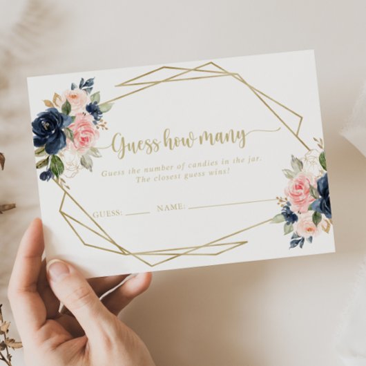 Floral Gold Geometric raden hoeveel gamekaart Visitekaartje