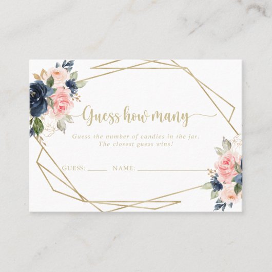 Floral Gold Geometric raden hoeveel gamekaart Visitekaartje (Voorkant)