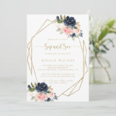 Floral Gold Geometric Sip en zie Kaart (Staand voorkant)