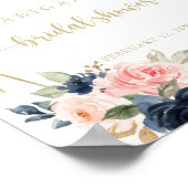 Floral Gold Geometric Vrijgezellenfeest Welkom Poster (Hoek)