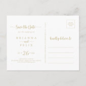 Floral Gold Geometrisch Horizontaal Opslaan van de Briefkaart (Achterkant)