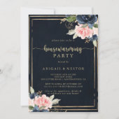 Floral Gold Geometrische Housewarming Party Kaart (Voorkant)