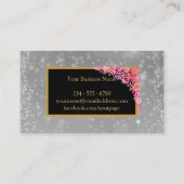 Floral Gold Glitter Bakery Chef Whisk Logo Busines Visitekaartje (Achterkant)