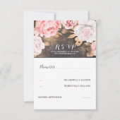 Floral Gold Glitter Bruiloft RSVP (Voorkant)
