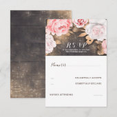 Floral Gold Glitter Bruiloft RSVP (Voorkant / Achterkant)