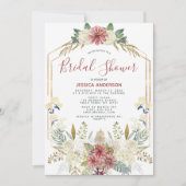 Floral Gold Glitter Geometric Vrijgezellenfeest Kaart (Voorkant)