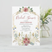 Floral Gold Glitter Geometric Vrijgezellenfeest Kaart (Staand voorkant)