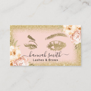 Floral Gold Glitter Makeup artistieke schoonheid Visitekaartje