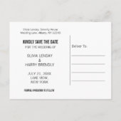 Floral Gold Heart | Het Briefkaart Datum opslaan (Achterkant)