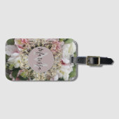 Floral Gold Hexagon Mandala Monogram Gepersonalise Bagagelabel (Voorkant (horizontaal))