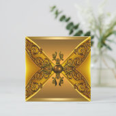 Floral Gold Jewel 50e verjaardag Kaart (Staand voorkant)