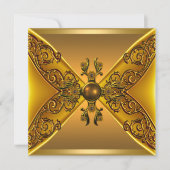 Floral Gold Jewel 50e verjaardag Kaart (Voorkant)