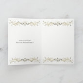 Floral Gold Lace Dank u wel Typografie Bedankkaart (Binnen)