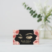  Floral Gold Lash Makeup Artist Hair Salon Visitekaartje (Staand voorkant)
