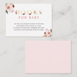 Floral Gold Letter Elegant Books voor Baby Informatiekaartje