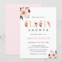 Floral Gold Letter Elegant Waterverf Baby shower