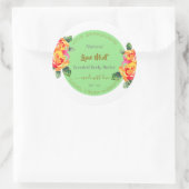 Floral Gold Light Green Product Packaging Labels (Tas)