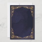 Floral Gold Lijst Blauw Navy Islamitisch Moslim Br Kaart (Achterkant)