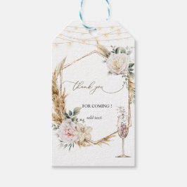 Floral Gold Lijst Champagne Glass Wedding Cadeaulabel