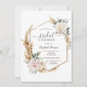 Floral Gold Lijst Glitter Vrijgezellenfeest Kaart (Voorkant)