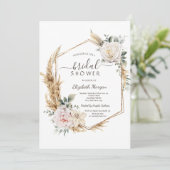 Floral Gold Lijst Glitter Vrijgezellenfeest Kaart (Staand voorkant)