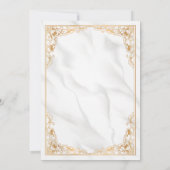 Floral Gold Lijst Marmer Islamitisch Moslim Bruilo Kaart (Achterkant)