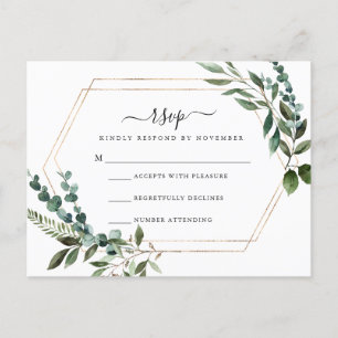 Floral Gold Lijst RSVP-kaart  Briefkaart