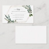 Floral Gold Lijst RSVP-kaart | Informatiekaartje (Voorkant / Achterkant)