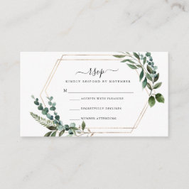 Floral Gold Lijst RSVP-kaart | Informatiekaartje