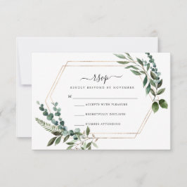 Floral Gold Lijst RSVP-kaart RSVP Kaartje