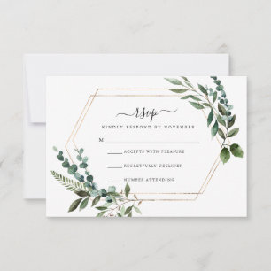 Floral Gold Lijst RSVP-kaart  RSVP Kaartje
