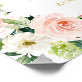 Floral Gold Lijst Weddenschap Welkomstteken oversp Poster (Hoek)