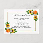 Floral Gold Lijst Wedding Accommodatie Informatiekaartje (Voorkant)