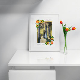 Floral Gold Lijst Wedding Bedankkaart