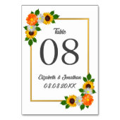 Floral Gold Lijst Wedding Kaart (Voorkant)