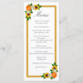 Floral Gold Lijst Wedding Menu (Voorkant)