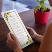 Floral Gold Lijst Wedding Menu