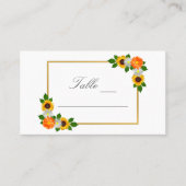Floral Gold Lijst Wedding Plaatskaartje (Voorkant)