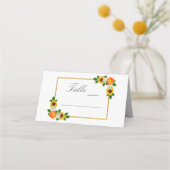 Floral Gold Lijst Wedding Plaatskaartje (Voorkant)