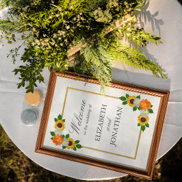 Floral Gold Lijst Wedding Poster