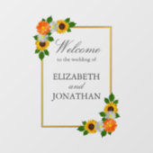 Floral Gold Lijst Wedding Raamsticker (Vel)