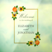 Floral Gold Lijst Wedding Raamsticker (Vel 3)