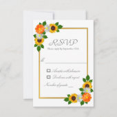 Floral Gold Lijst Wedding RSVP Kaartje (Voorkant)