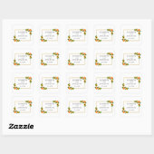 Floral Gold Lijst Wedding Vierkante Sticker (Vel)