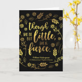 Floral Gold Little but Fierce William Shakespeare Kaart (Gele Bloem)