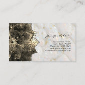 Floral Gold Mandala Opal Stone Yoga Instructeur Visitekaartje (Achterkant)