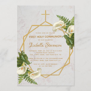 Floral Gold Marble Calla Lilies Kaart
